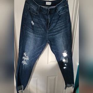 Cello Dark Blue Distressed Skinny Jeans